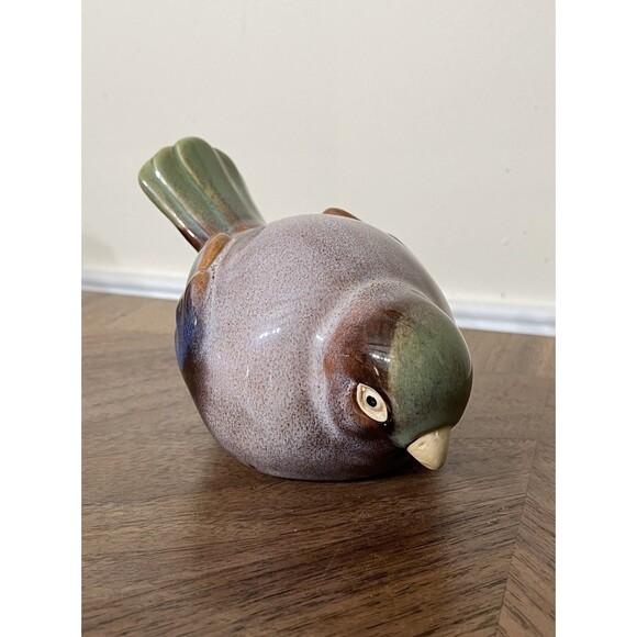 Chubby Sparrow Ceramic Pottery Bird Multicolored Bird Lovers Modern Farmhouse - Picture 3 of 11